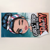 Rommelige Knot Meidenreis Ik Breng De Gekheid Mee  Strandlaken (Voorkant)