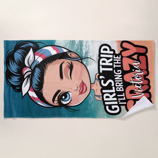 Rommelige Knot Meidenreis Ik Neem De Gekheid Mee C Strandlaken (Voorkant)