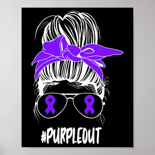 Rommelige Knot Paarse Uitslag Epilepsie Strijder B Poster (Voorkant)