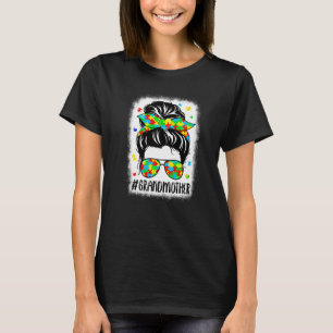Rommelige Knot Sjaal Oma Steun Vrouwen Autisme T-shirt