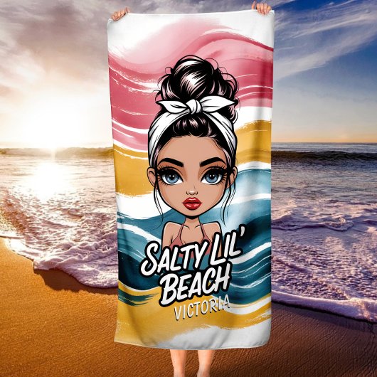 Rommelige Knot Zoute Lil' Beach Namen op maat Strandlaken