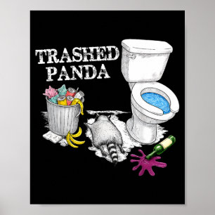 Rommelige Panda Dronken Wasbeer Feest Dier Meme Gr Poster