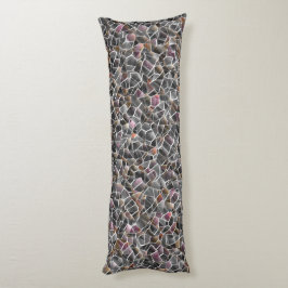 Rommelige ruwe zalm en grijze onregelmatige mozaïe lichaamskussen