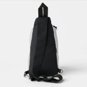 Rommelige witte monogram op grijze grunge sling bag (Achterkant)