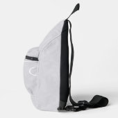 Rommelige witte monogram op grijze grunge sling bag (Rechts)