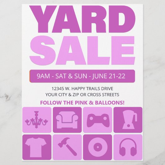 Rommelmarkt Flyer Sjabloon (ROZE) (Voorkant)