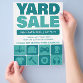 Rommelmarkt Flyer Sjabloon (Turquoise) (Hand)