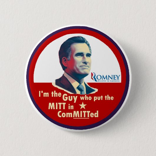 Romney 2012: ComMITTed Ronde Button 5,7 Cm (Voorkant)