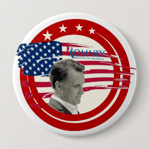 Romney 2012 "Geloof in Amerika" Ronde Button 4,0 Cm
