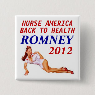 ROMNEY 2012 NURSE VIERKANTE BUTTON 5,1 CM
