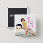 Romney 2012 Pin-Up Girl Vierkante Button 5,1 Cm (Voorkant /achterkant)