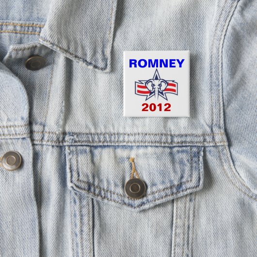 ROMNEY 2012 VIERKANTE BUTTON 5,1 CM (In situ)