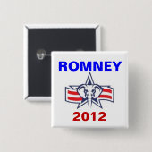 ROMNEY 2012 VIERKANTE BUTTON 5,1 CM (Voorkant /achterkant)