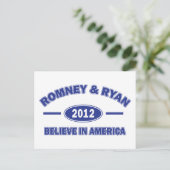 Romney and Ryan 2012 Briefkaart (Staand voorkant)