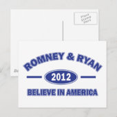 Romney and Ryan 2012 Briefkaart (Voorkant / Achterkant)
