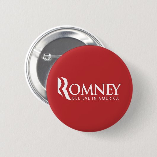 Romney Believe in America Button (rood) (Voorkant /achterkant)