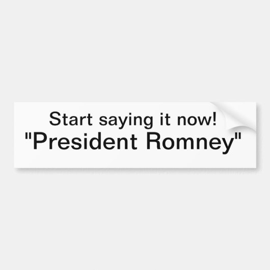 Romney Bumpersticker (Voorkant)