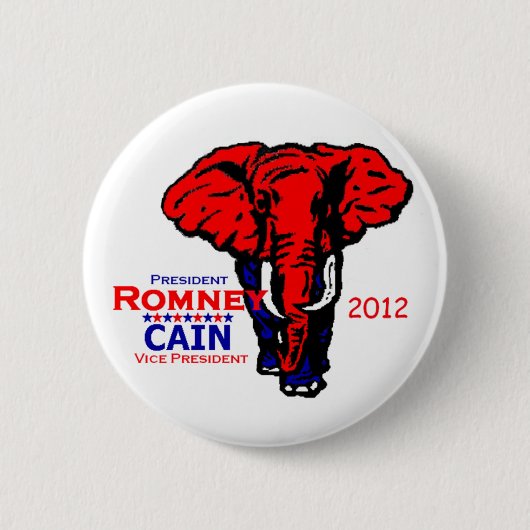 Romney Cain 2012 Ronde Button 5,7 Cm (Voorkant)