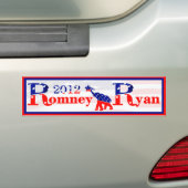 Romney en Ryan 2012 Bumpersticker (Op auto)