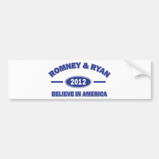 Romney en Ryan Believe Bumpersticker (Voorkant)