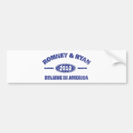 Romney en Ryan Believe in Amerika Bumpersticker (Voorkant)