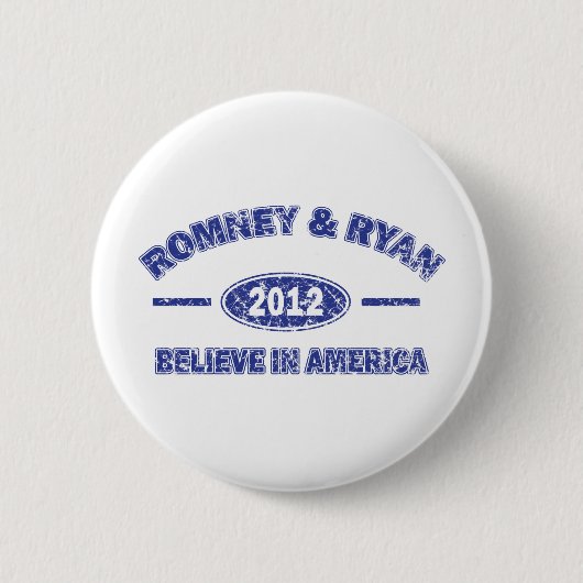 Romney en Ryan Believe in Amerika Ronde Button 5,7 Cm (Voorkant)