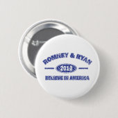 Romney en Ryan Believe in Amerika Ronde Button 5,7 Cm (Voorkant /achterkant)