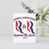 Romney en Ryan Briefkaart (Staand voorkant)