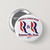 Romney en Ryan Ronde Button 5,7 Cm (Voorkant /achterkant)