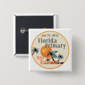 Romney Florida Vierkante Button 5,1 Cm (Voorkant /achterkant)