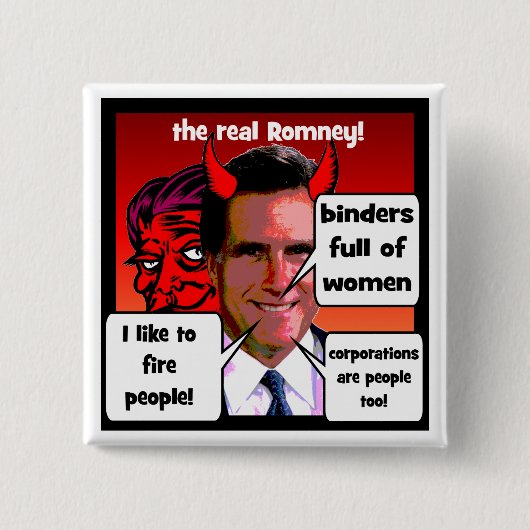 Romney gaffs multomap vol vrouwen vierkante button 5,1 cm (Voorkant)