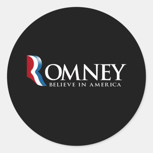 Romney - Geloof in Amerika - Ronde Sticker (Voorkant)
