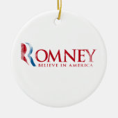 Romney - Geloof in Amerika (rood) Keramisch Ornament (Voorkant)