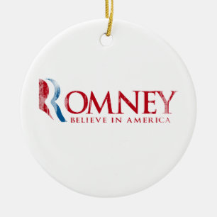 Romney - Geloof in Amerika (rood) Keramisch Ornament