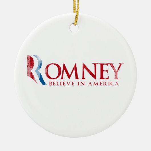 Romney - Geloof in Amerika (rood) Keramisch Ornament (Voorkant)