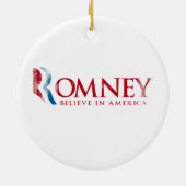 Romney - Geloof in Amerika (rood) Keramisch Ornament (Achterkant)