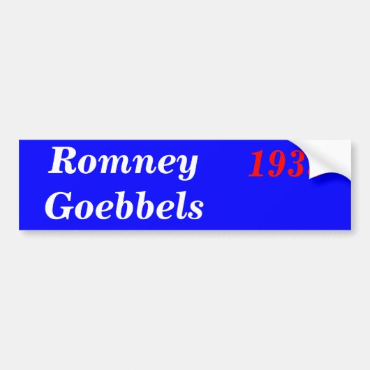 Romney Goebels, 1933 Bumpersticker (Voorkant)