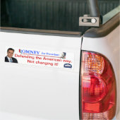 Romney: Het verdedigen van de Amerikaanse manier Bumpersticker (Op Truck)