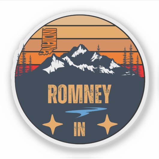 Romney, Indiana Sticker (Voorkant)