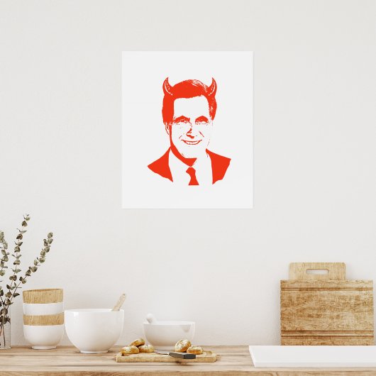 Romney is de duivel poster (Keuken)
