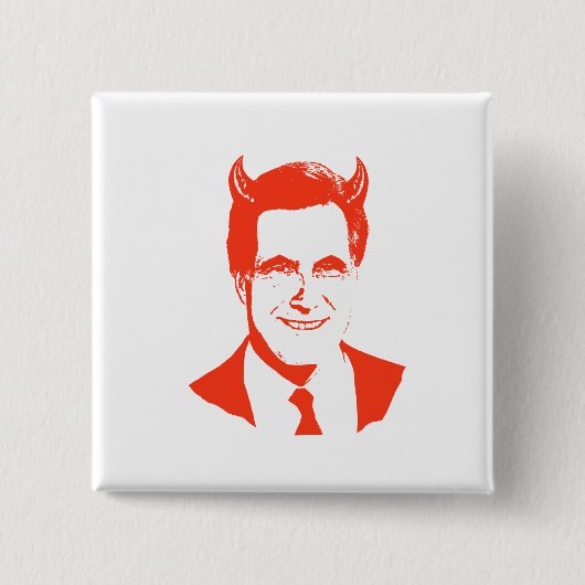 Romney is de duivel vierkante button 5,1 cm (Voorkant)