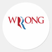 Romney is verkeerd ronde sticker (Voorkant)