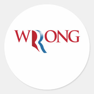 Romney is verkeerd ronde sticker