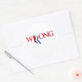 Romney is verkeerd ronde sticker (Envelop)
