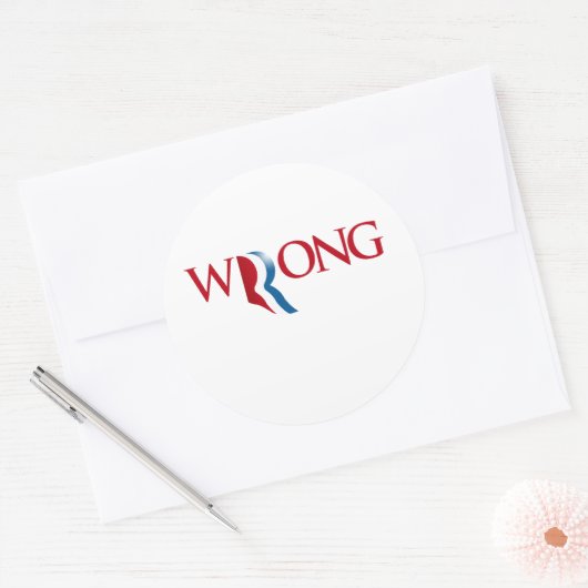 Romney is verkeerd ronde sticker (Envelop)