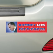 Romney Lies Fact-Check Bumpersticker (Op auto)