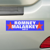 Romney Malarkey 2012 bumpersticker (Op auto)