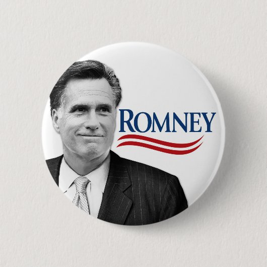 Romney met zwart-wit foto ronde button 5,7 cm (Voorkant)