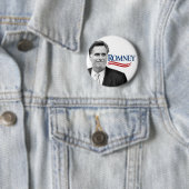Romney met zwart-wit foto ronde button 5,7 cm (In situ)