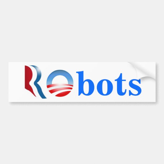 Romney Obama Robots Bumpersticker (Voorkant)
